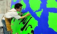국제적 평화예술가 한한국 세계평화작가, 국토균형발전과 전남광주통합특별시 출범 기념 20m 「전광통합도」 공개 화제!